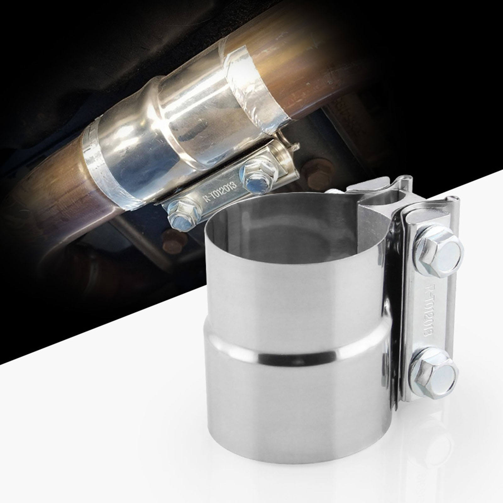 3 Inch Stainless Steel Lap Joint Exhaust Band Clamp for OD to ID Exhaust Pipes Muffler Ends Car Pipe Replacement Accessories