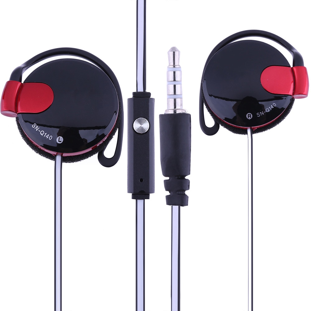 3.5mm bedrade headset oorhaak sport super bass hoofdtelefoon bas oortelefoon voor  mp3 spelers computer mobiele telefoon