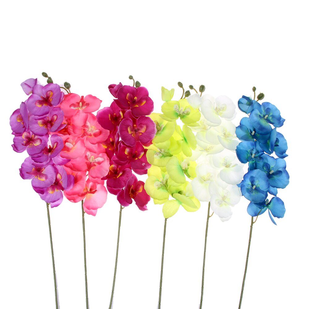 Bouquet d'orchidées artificielles, fleurs DIY, fleurs artificielles orchidées papillon, fleurs de Phalaenopsis, pour mariage, décoration pour la maison, 1 pièce