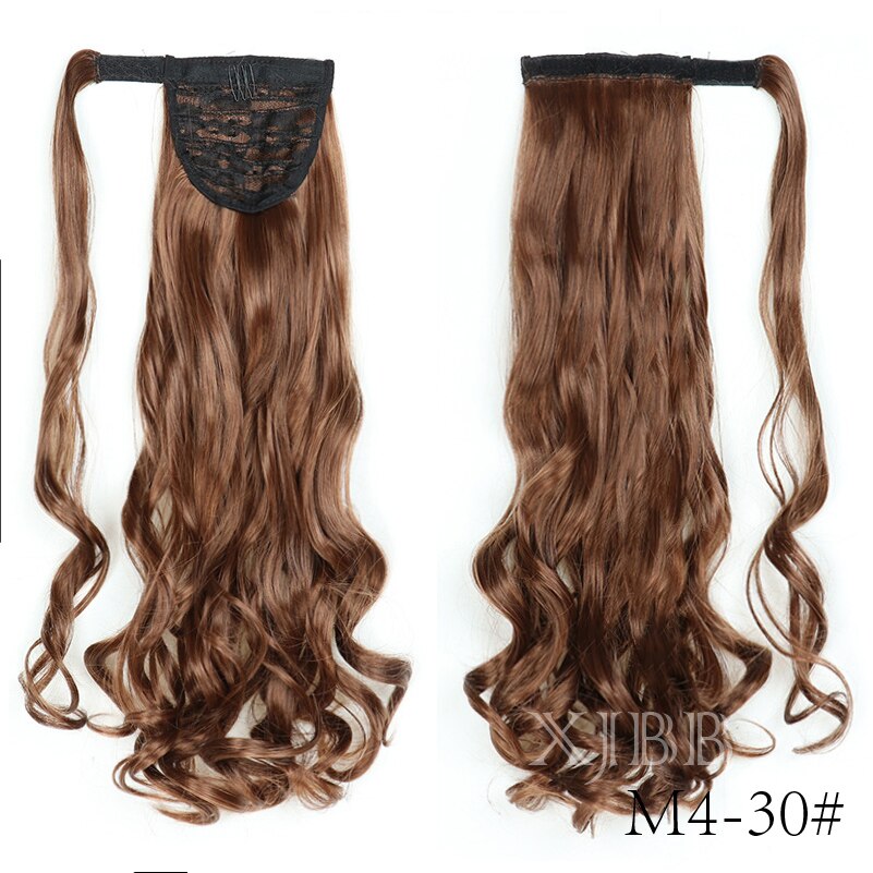 XJBB Seamless Wrap Around Synthetic Ponytail Extension for Women Long Ponytail Synthetic Hairpiece Wrap on Clip Hair Extensions: M4-30H