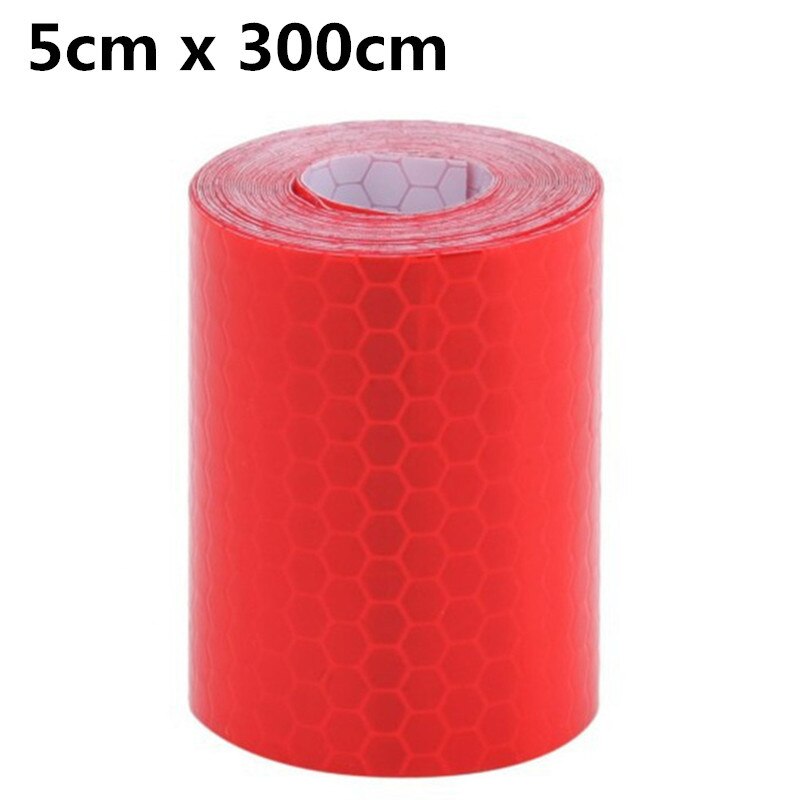 5cmx300cm Reflective Decoration Strip Self Adhesive Warning Safety Reflection Tape Film Auto Reflector Car Styling Sticker: Red