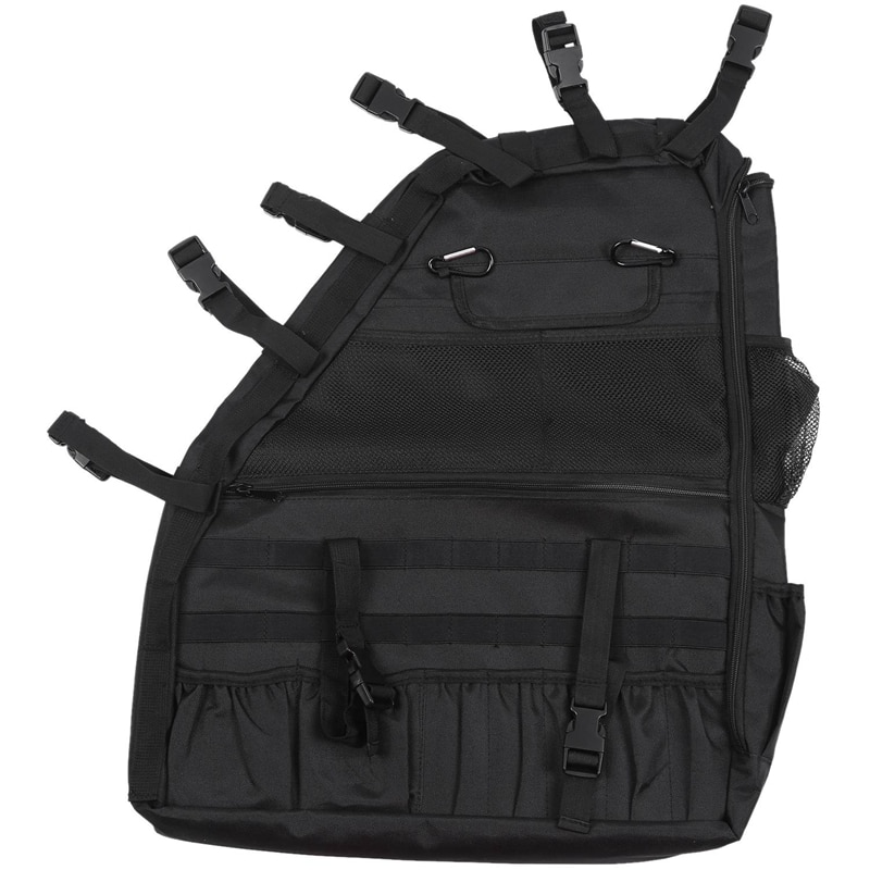 Roll Bar Storage Bag Cage for 2007 Jeep Wrangler Jk Rubicon 4-Door with Multi-Pockets & Organizers & Cargo Bag Saddlebag To