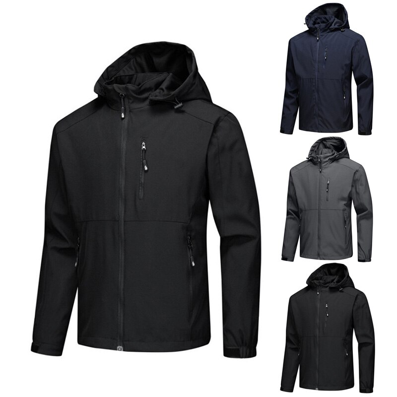Men Sport Zip Jackets Coat Casual Tops Softshell Outwear Waterproof for Outdoor WHShopping