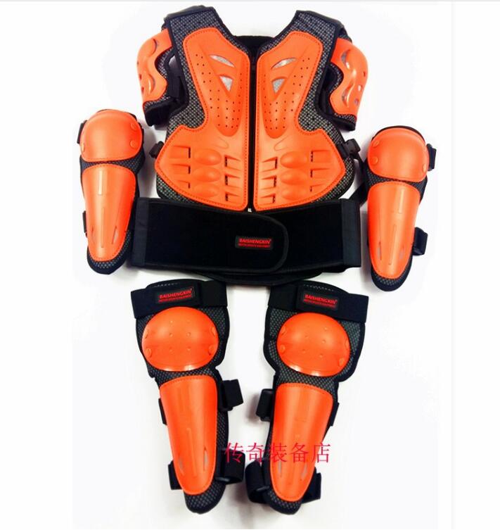 Child Motorcycle Motocross Body Jacket Vest Armor Kids Chest Spine Protection Gear with Elbow Shoulder KNee Pad For 5-14 years