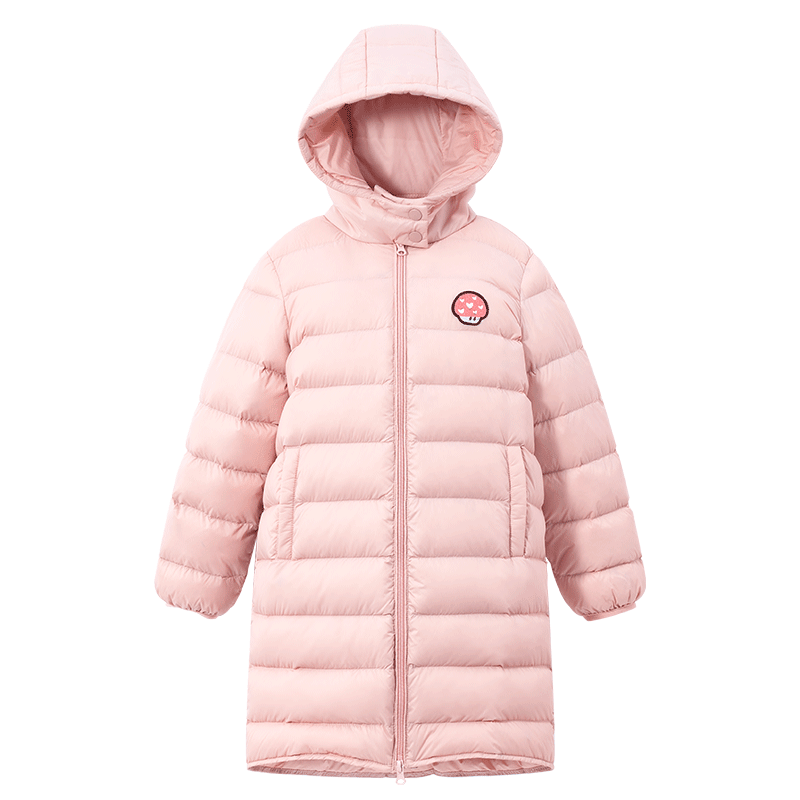 TON LION KIDS Winter Korean Casual Warm Girls Long Down Jacket 5-12 Years Old Baby Girl Winter Coat Winter for Girls: Roze / 160