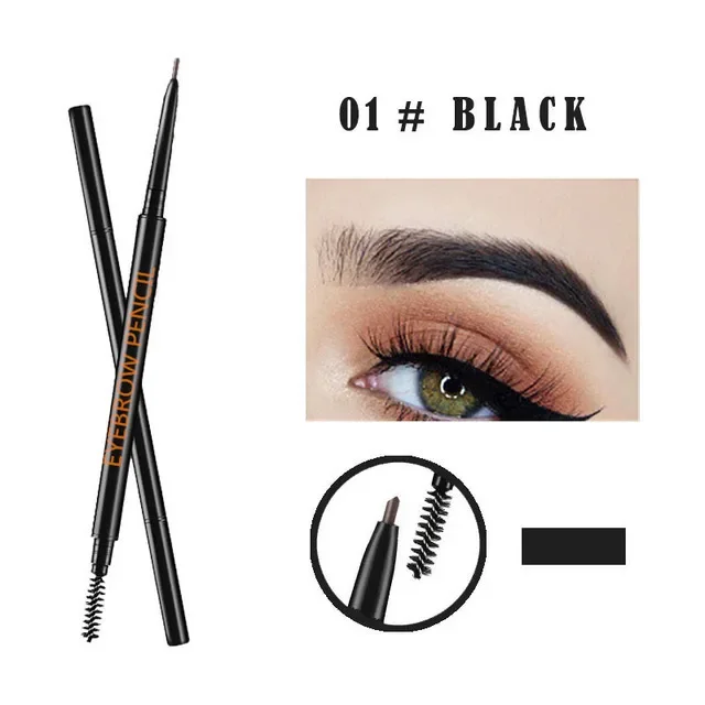 1,5 mm feiner Augenbrauenstift mit Doppelkopf-Automatikrotation, einzeiliger Augenbrauenstift, wasserfest und make-up-freiem Make-up-Stift