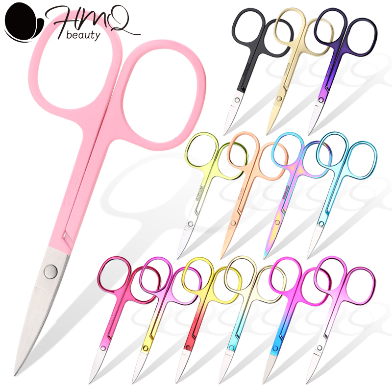 Ciseaux à sourcils en acier inoxydable, coupe-cils, pour le visage, le nez, épilateur, manucure, cuticules, beauté, outils de maquillage, 1 pièces