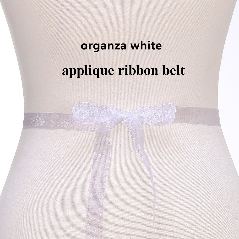 (1Pc) Strass Bruids Riem Bruiloft Met Kristal Diamant Trouwjurk Accessoires Riem Sash Voor Trouwjurk Wdd: organza white