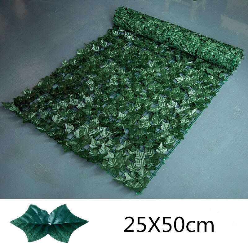 25*50cm Artificial Leaf Garden Patio Privacy Fence Screening Roll Balcony Backyard Rattan Fence Panel Sun UV Shielding Hedge: A