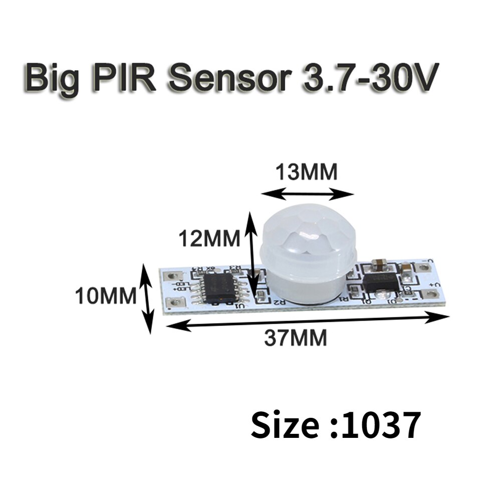 Ir 12v/24v sensor schakelaar handgolfsensor 5a bewegingsschakelaar voor ledstrip ledlamp keukenkast ledverlichting accessoires: 12v 1037 pir-sensor