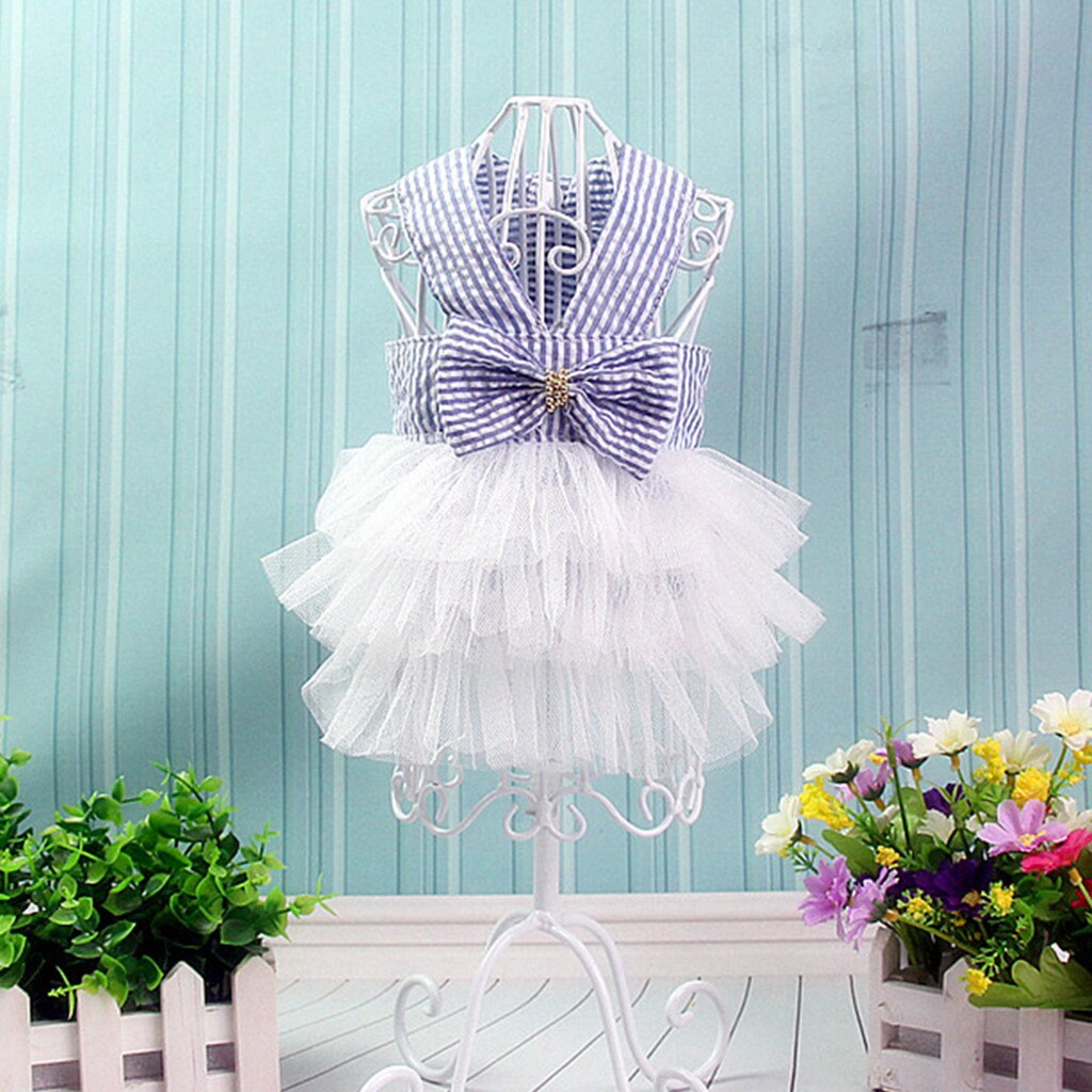 2020 moda zwierzę domowe pies lato najniższy nadruk w paski sukienka ubrania kot domowy sukienka sukienka dla psa Vestido Perro плацие Для Собак Юбка