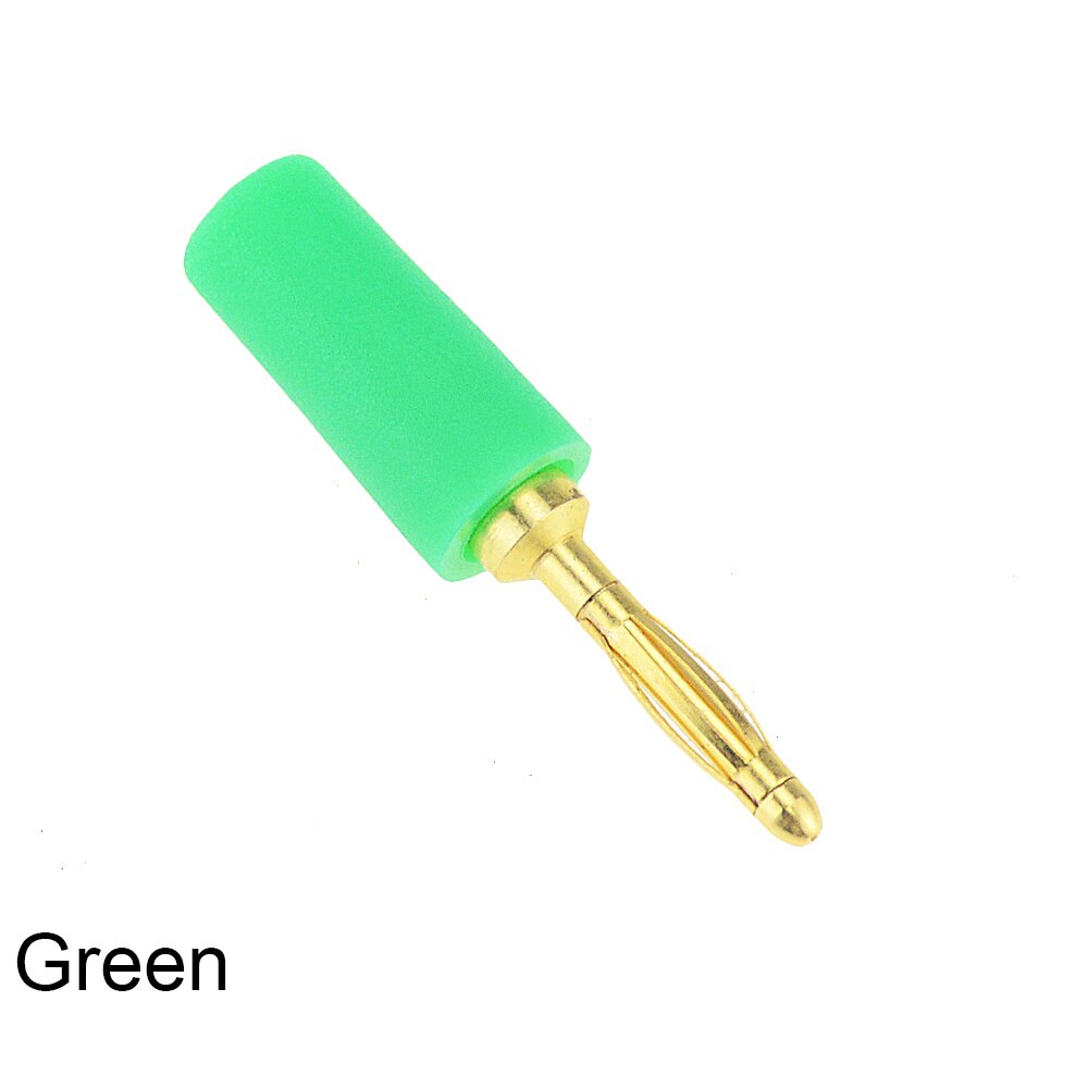 5Stck Gold-überzogene 2MM Kleine Banane Stecker 2mm Laterne Kopf Schweißen Für Experiment Prüfung Linie Isolierung Tafel Stecker Bananen Buchse: Grün
