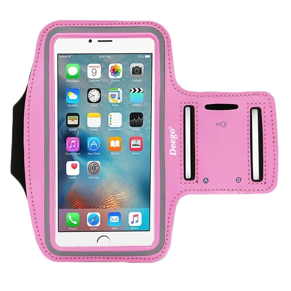 Mzxtby Universal 5.5 inch Waterproof Sport Gym Running Armband For iPhone Sports Running Arm Band Cell Phone Holder Pouch Case: 5.5 inch pink