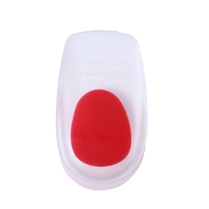 Palmilhas de silicone ortopédicas para a dor do dente do calcanhar pés massageador calcanhar sapatos anti deslizamento almofada altura aumento tenis feminino esportivo: Vermelho