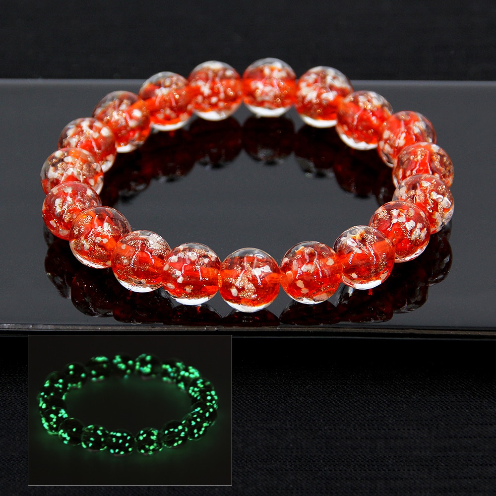 Armbanden Voor Vrouwen Bedels Voor Sieraden Maken Meisjes Rode Armband Lichtgevende 810Mm Nachtelijke Licht Quicksand Kralen Yoga Jóias