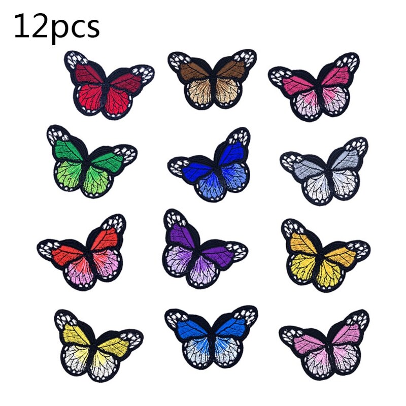 Set Of 3 Blue Butterfly Ron On Sew On Full Embrodered Patch Applqués Badge - Etsy - Foto 5