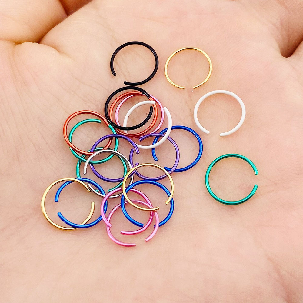 Pack de clous de nez en acier inoxydable, 40/60 pièces, cerceau de perçage de nez en cristal en vrac, ensemble d'anneaux de nez en forme de L, Piercing courbé, bijoux pour le corps