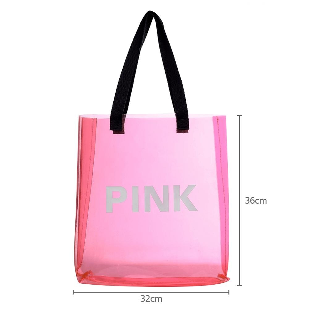 Bolso de compras transparente para mujer, bolso portátil de gelatina holográfica, bolso de playa transparente de PVC, bolso de hombro para mujer, bolsos de viaje para la playa