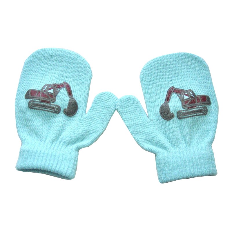 Crianças inverno quente luvas for1-5years meninos e meninas venda quente bonito pequeno caminhão de construção padrão criança macio malha luvas: T2