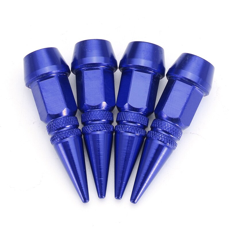 4Pc Ventieldopjes Voor Auto Auto Motorfiets Wheel Tyre Ventieldopjes Universal Blauw Geel Zilver Groen rood: Blauw