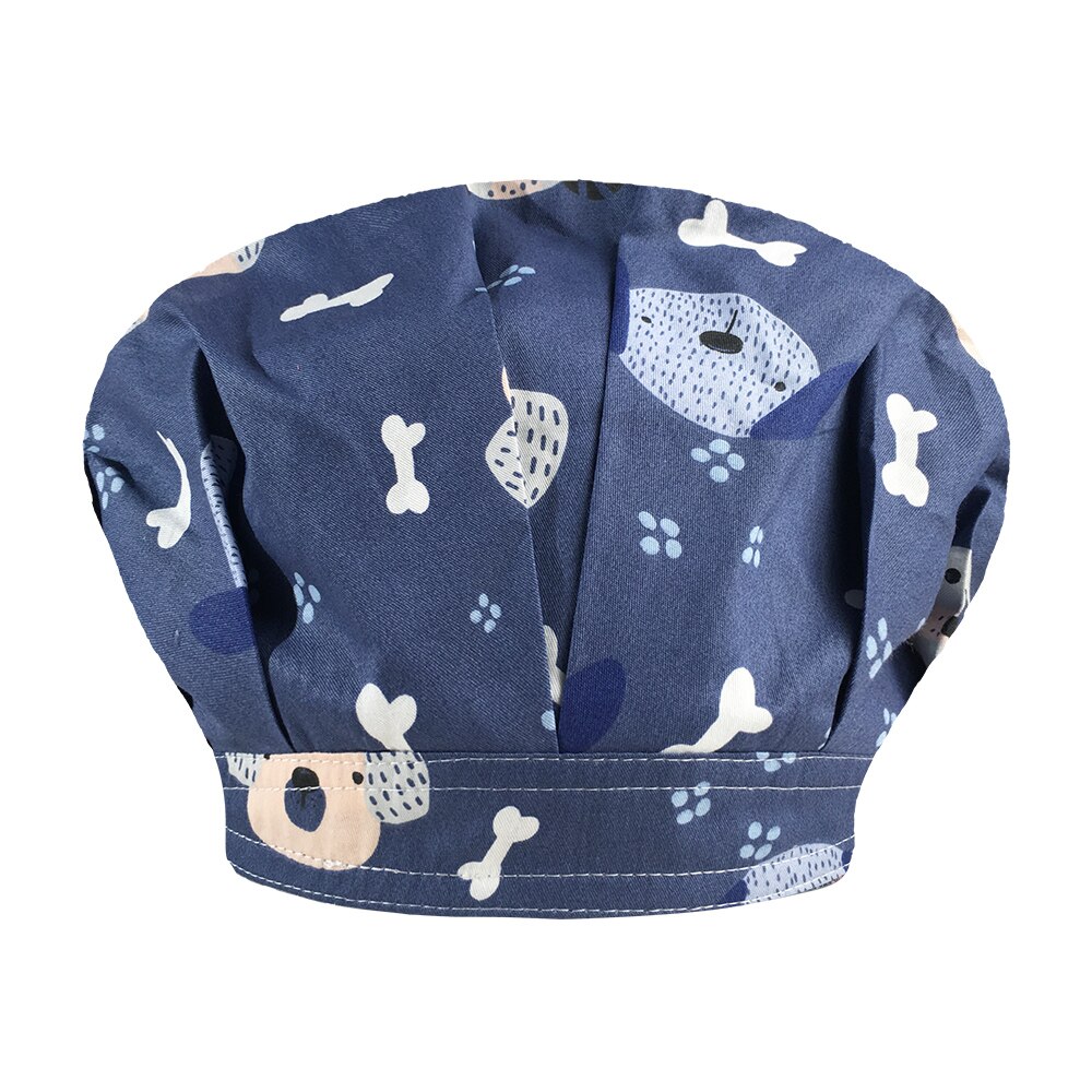 Adjustable cooking hat for men and women kitchen cafes elastic berets catering cooking caps printed work caps chef hat Long hair: photo8