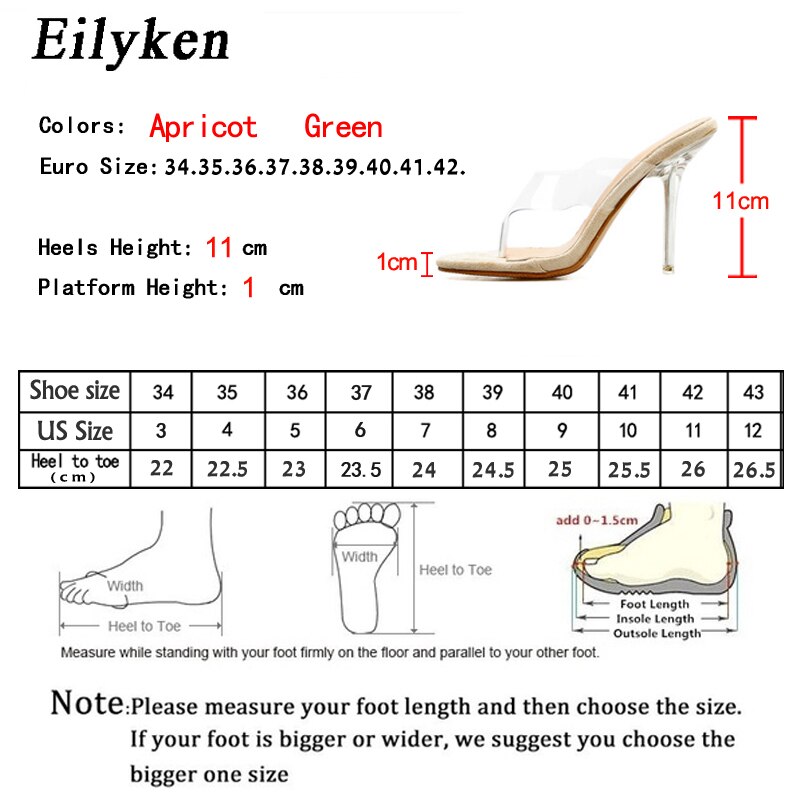 Eilyken pvc gelé ormtryck gröna tofflor öppen tå kvinnor genomskinliga perspex sandaler skor klack klara sandaler stl 35-42