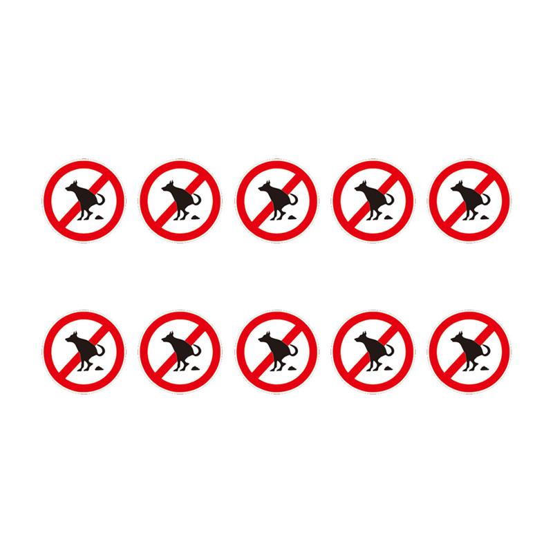 10 Sheets of No Pet Pooping Sign Stickers Funny Prohibitory Sign Pastes Waterproof Stickers: Default Title