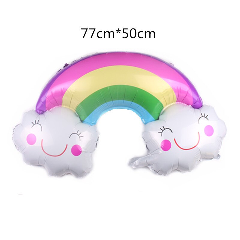 1Pcs Regenboog Glimlach Zon Cloud Folie Ballonnen Verjaardagsfeestje Kids Baby Shower Decoratie Helium Ballonnen Bruiloft Benodigdheden: Smiley rainbow