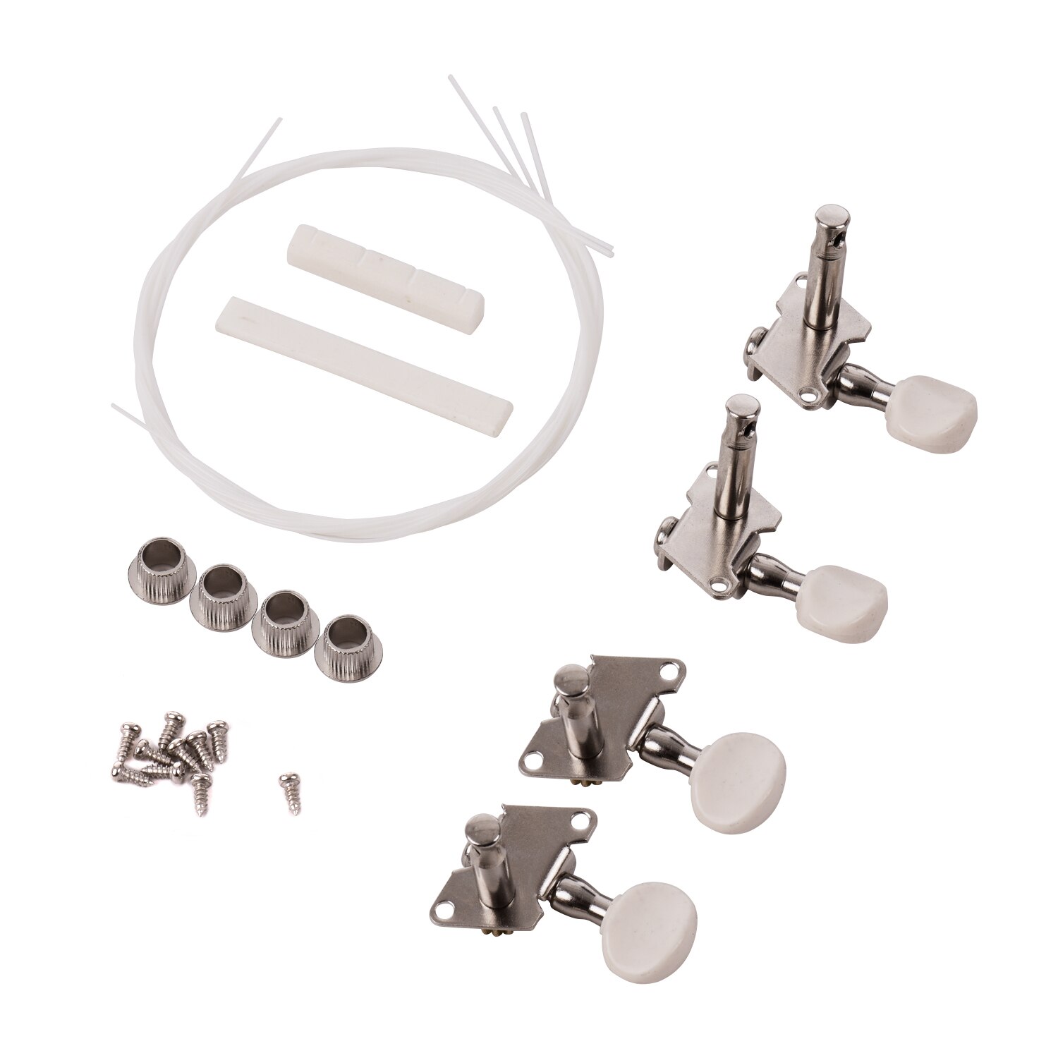 ammoon 23 Inch Unfinished DIY Ukulele Kit Ukelele Plywood Body Okoume Solid Wood Uke Neck Open Style String Tuners ukulele