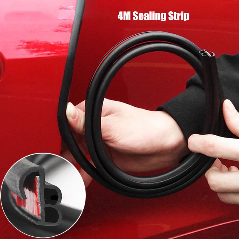 Car Sealing Strip Auto Sealing Strip Universal Sealing Strip Weatherstrip Adhesives Rubber 4M Portable