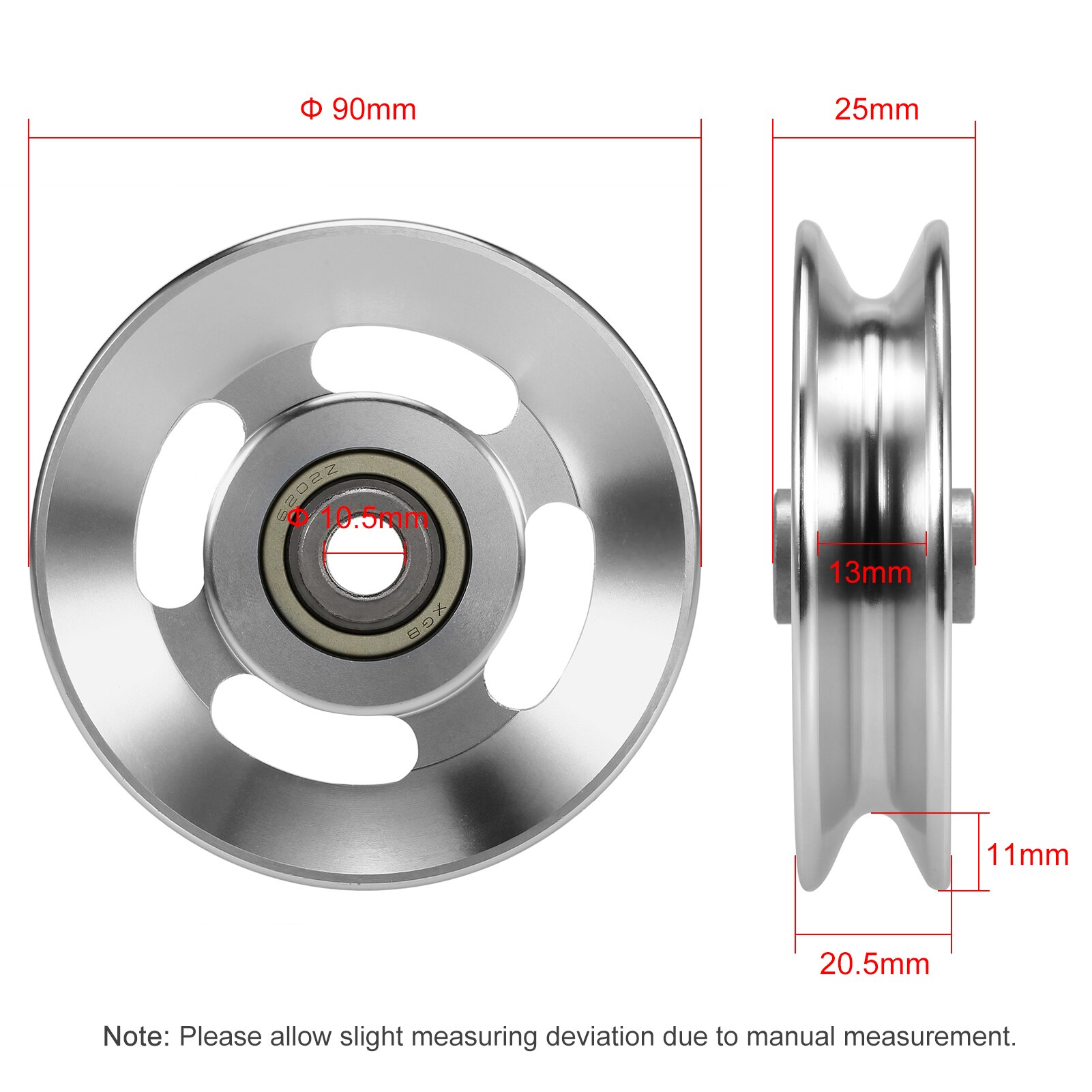 Universal Aluminium Alloy Bearing Pulley Wheel Gym Parts Accessory Wheel Pulley for Fitness Equipment Home Gym Lifting: 90mm
