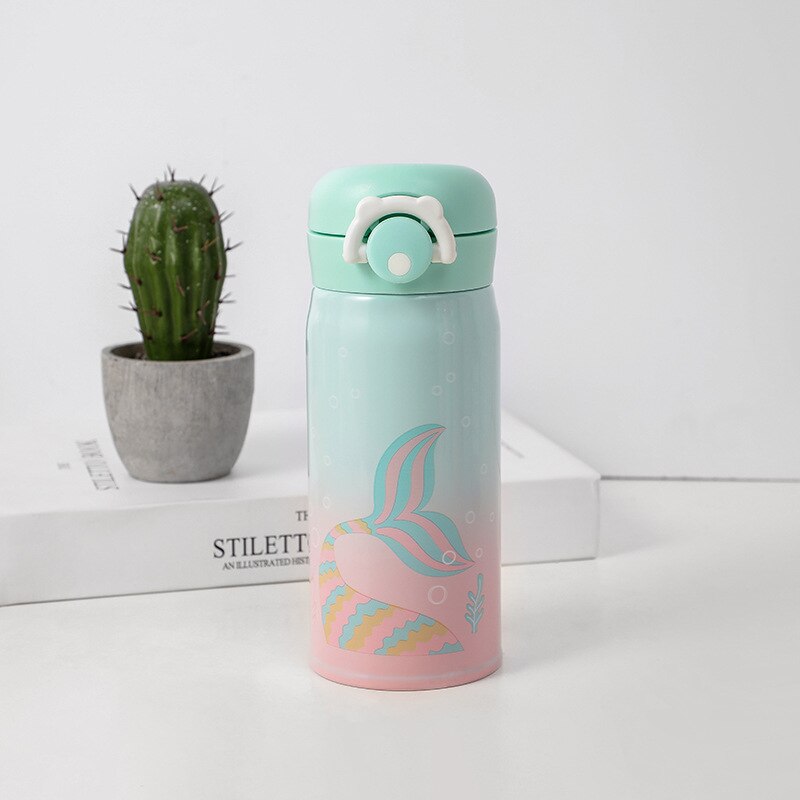 Kinderen Rvs Water Fles Cartoon Mermaid Thermos Thermos School Reizen Thermoskan Thermoskan: 500ml / 4