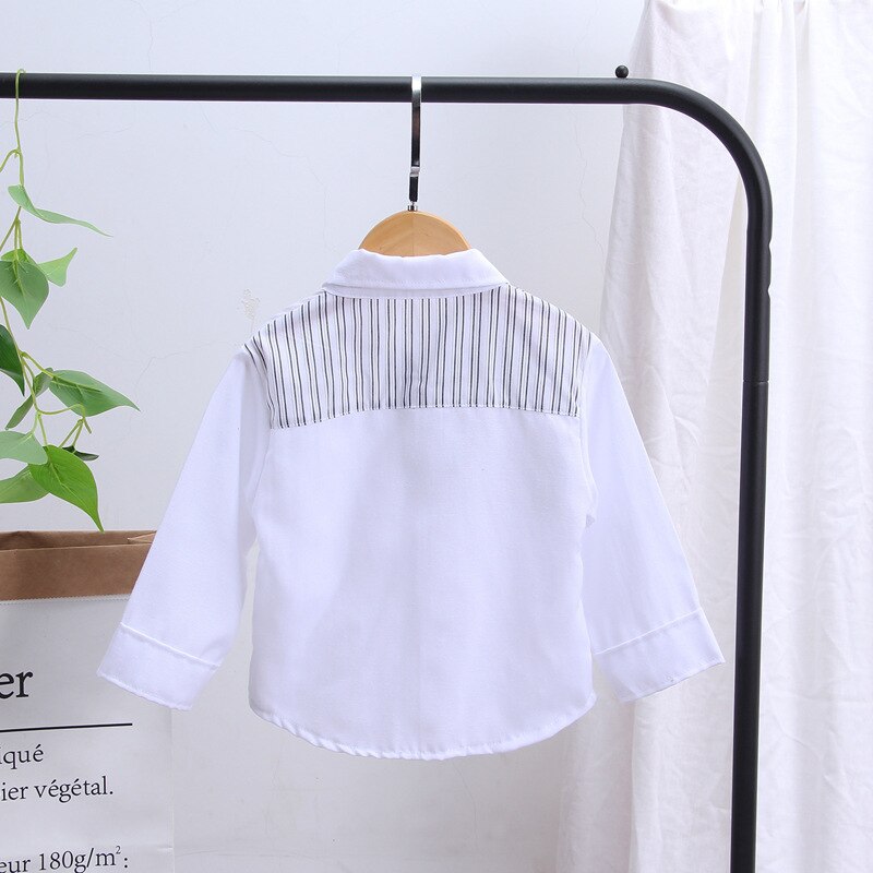 Ropa de para niños y niñas, blusa con solapa a rayas, ropa deportiva informal de algodón para bebés, primavera y otoño