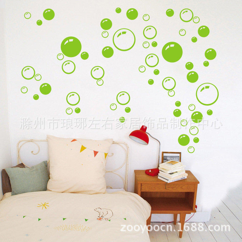 Modern Circle Bubble Pattern Bathroom Products Wall Stickers Home Decor Waterproof Wallpaper Blue Freen Orange White 21*42CM: HM070102