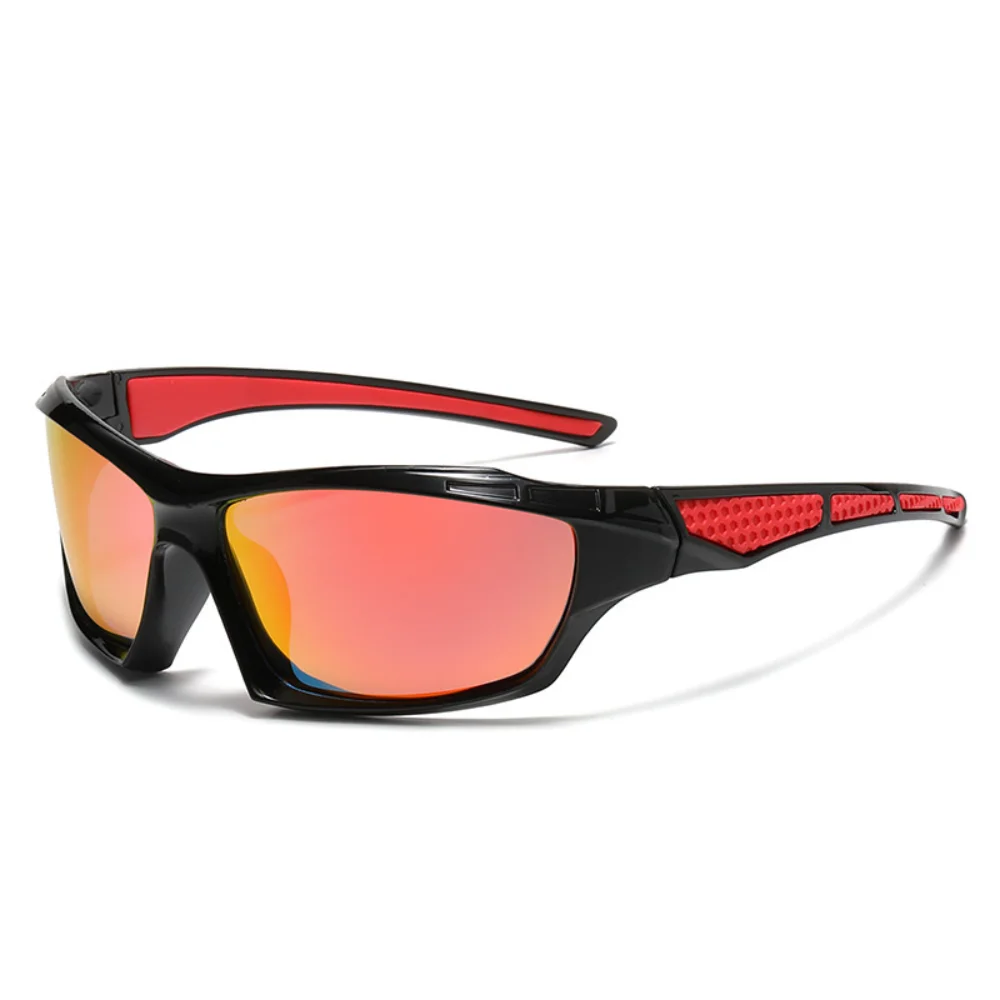 Sports Sunglasses Men Women Fishing Hiking Running Cycling Mountaineering Sport Sun Glasses Windproof UV400 Eyewear: Red