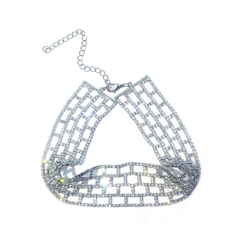 Mode Vrouwen Ketting Sexy Halsbanden Glanzende Pailletten Onzichtbare Meisjes Choker Ketting Engagement Bruiloft Sieraden