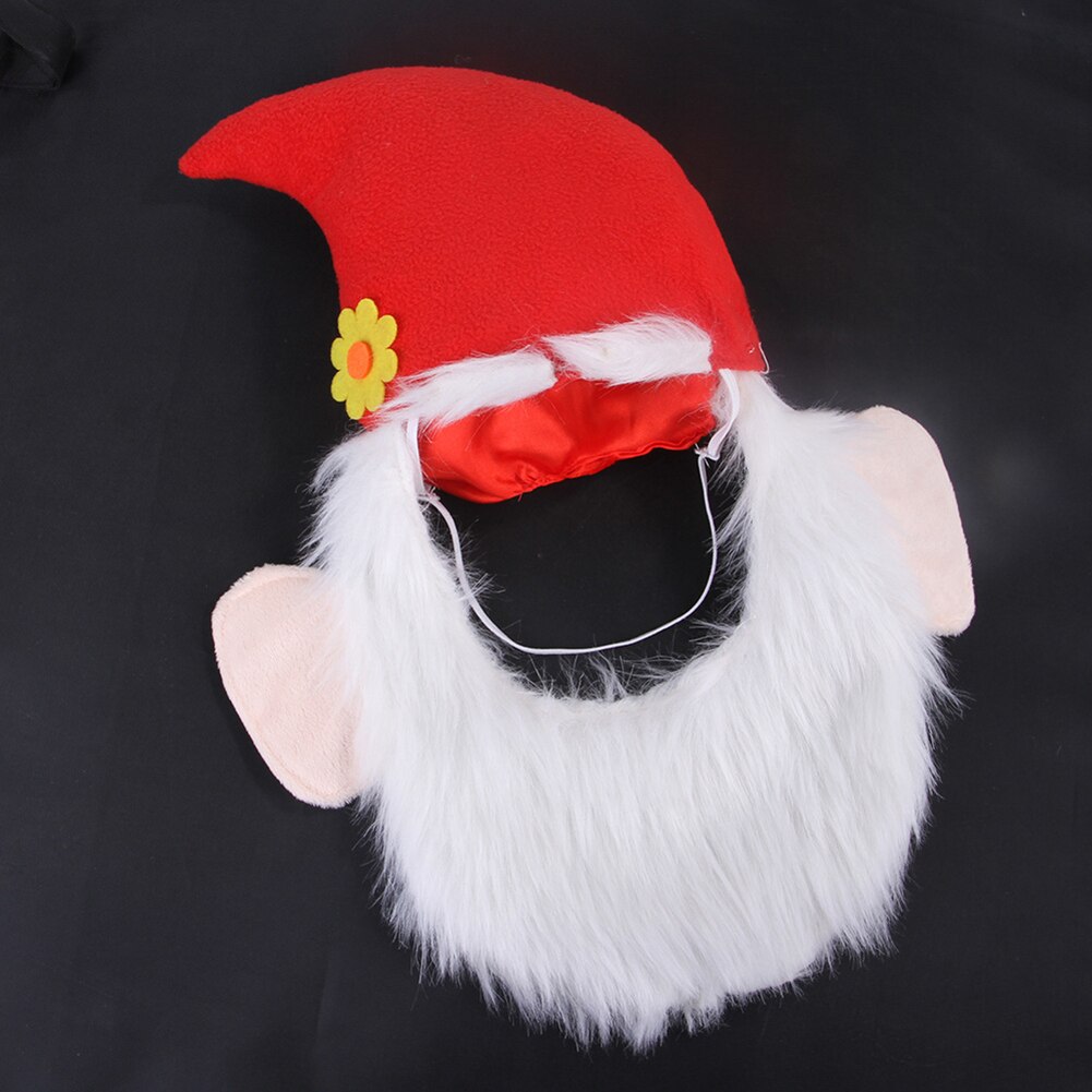 Pet Decorative Costume Christmas Santa Beard Hat Xmas Cap for Medium Large Dogs Children Christmas Hat with Santa Claus Elk Xmas