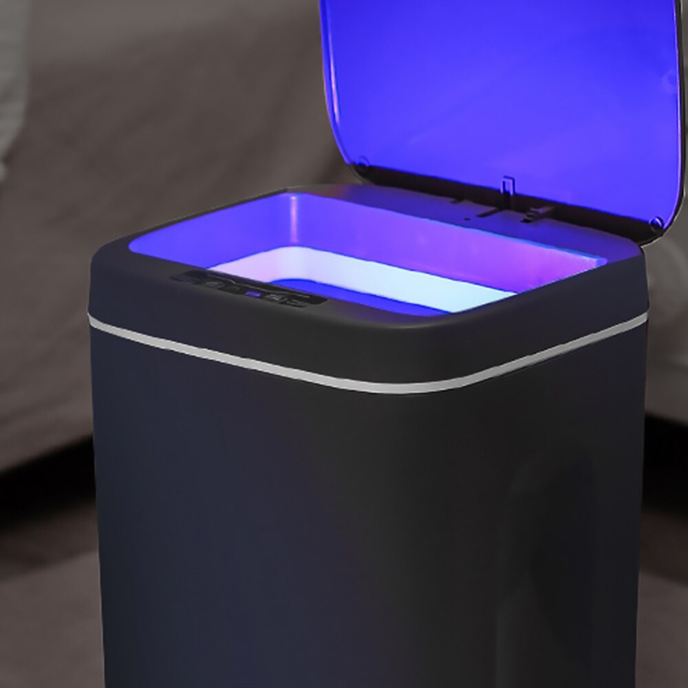 Household USB Charging Smart Trash Can Automatic Induction Dustbin with Lid