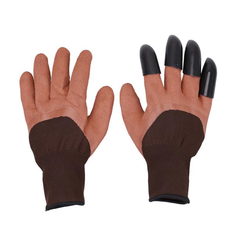 Guantes de jardín con garras, manoplas de goma de plástico ABS para jardinería, excavación, plantación, producto duradero para el hogar, 1 par: 02 4 Claws