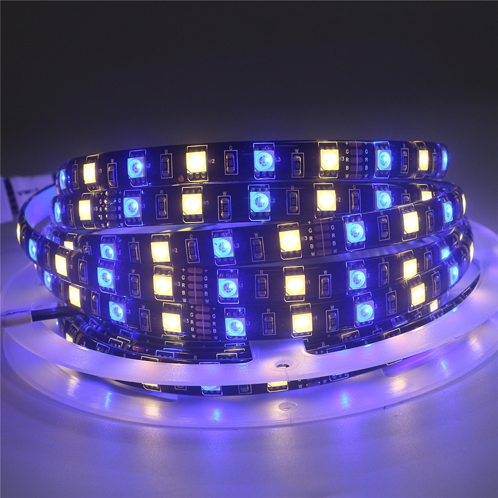 5050 LED Band Schwarz PCB Streifen Licht Wasserdichte 220 V Zu DC 12 V 5 M 300 LED Streifen flexibel streifen Lichter Neon- Band RGBW RGBWW