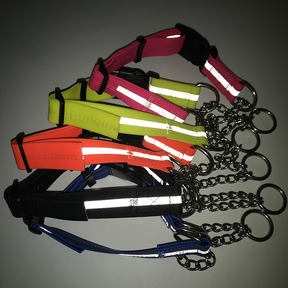 Hondenhalsband met ketting van pvc, reflecterend kussen, anti-bijt, verstelbare trainingshalsband voor grote en kleine honden, puppyproducten