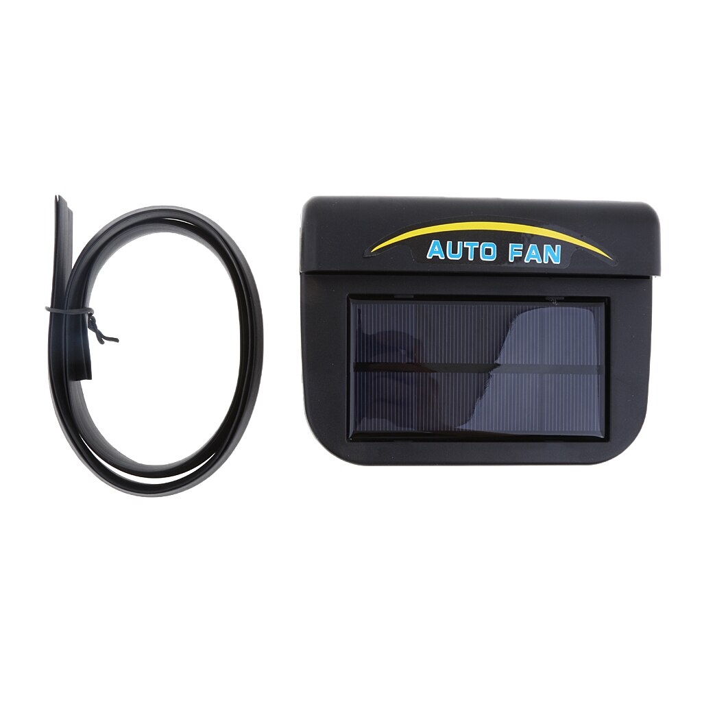 Solar Powered Car Air Vent Exhaust Fan Radiator Vent W/ Ventilation Black
