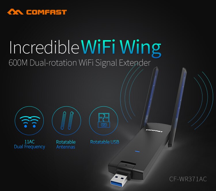 Comfast 5Ghz Draadloze Wifi Repeater 600Mbps Wireless Ap Router Dual Band 2.4 & 5Ghz Wifi Extender Lange range Wifi Signaal Versterker