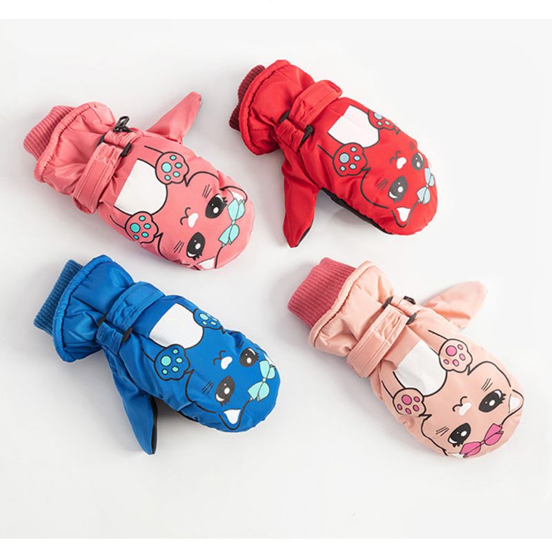 Più Caldo Velluto Delle Ragazze Dei Ragazzi Guanti Da Neve antiscivolo Guanti per Bambini Guanti Invernali Impermeabile Antivento per Bambini Guanti per Bambini 3- 7 anni