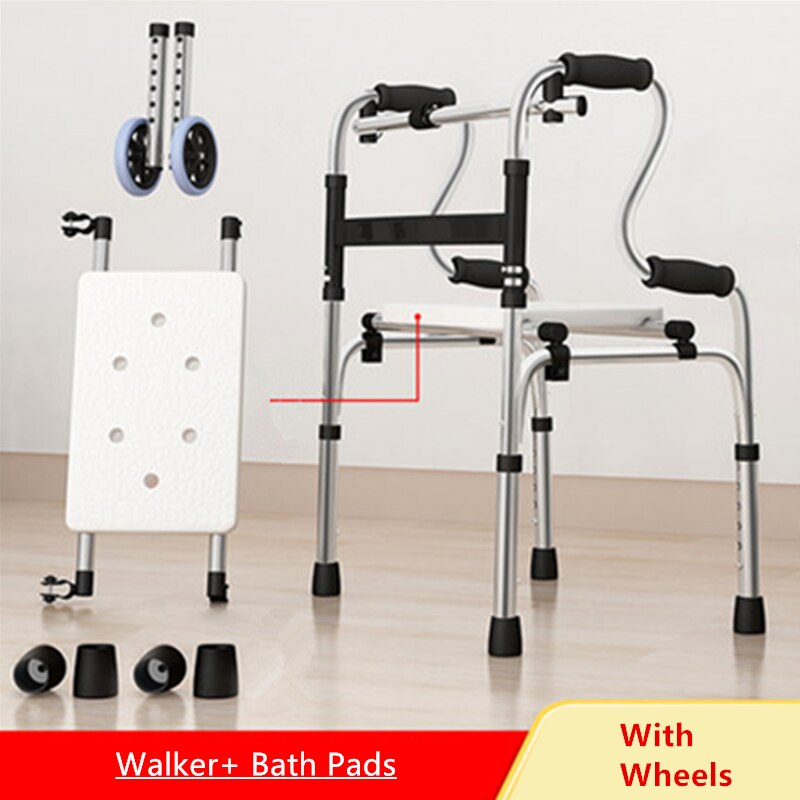 Jaycreer folde rollator med hjul eller uden hjul