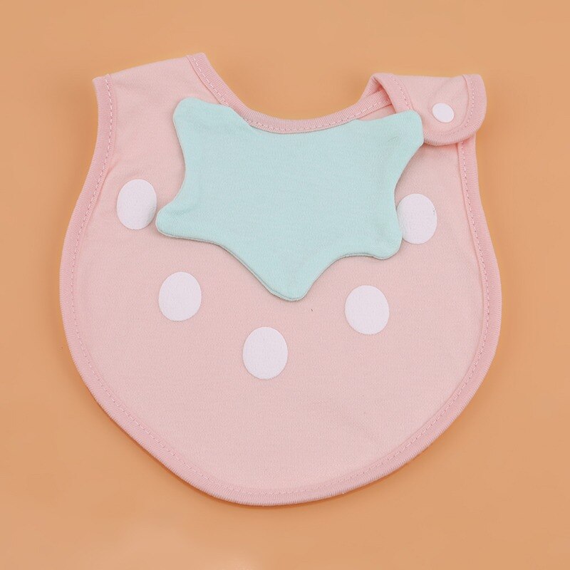 1pcs Lovely Baby Bibs Cotton Waterproof Lunch Feeding Bibs Baby Cartoon Feeding Cloth Children Baby Eatting Accessories: pink