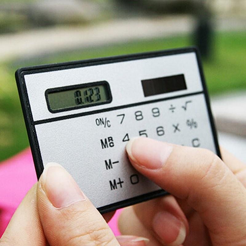Solar Card Calculator Ultra-thin Handheld Office Computer Student Mini Pocket Calculator