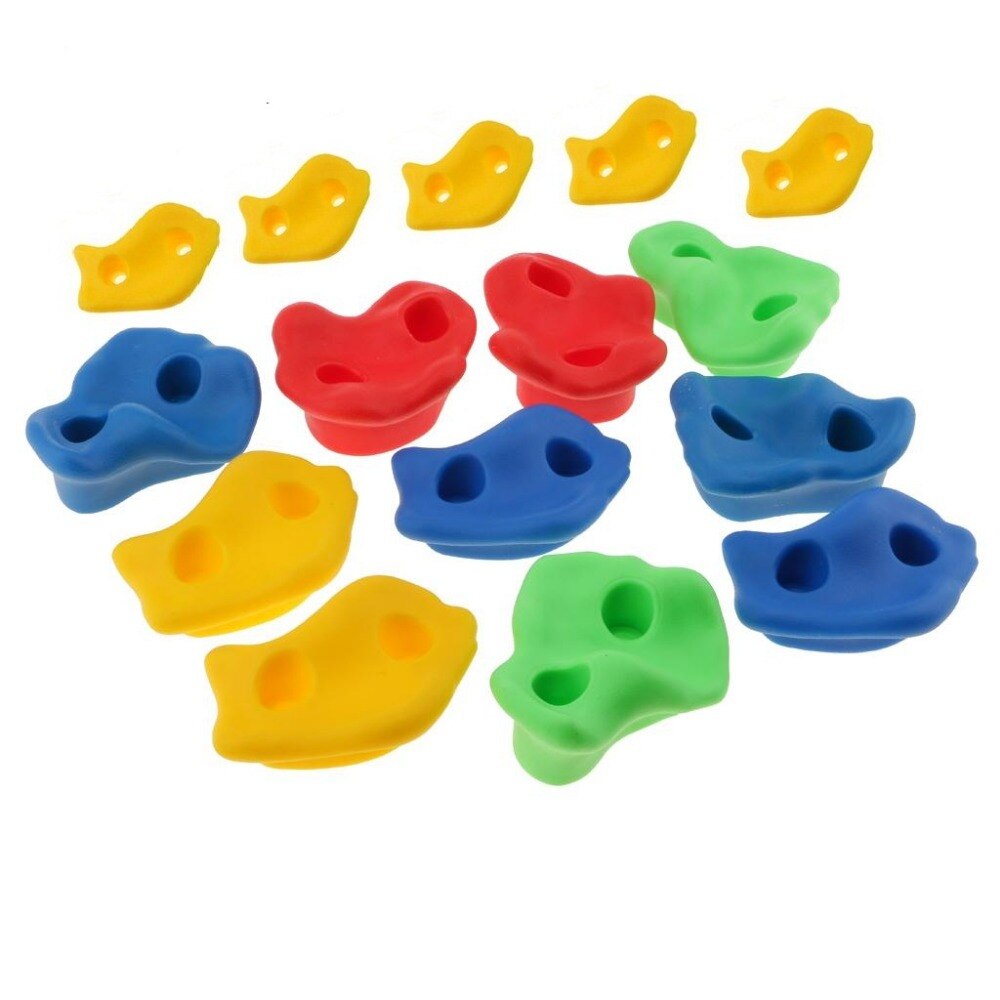 10/15 st barn klippvägg klätterstenar plast barn hand fötter håller grepp kit utan skruvar klätterutrustning