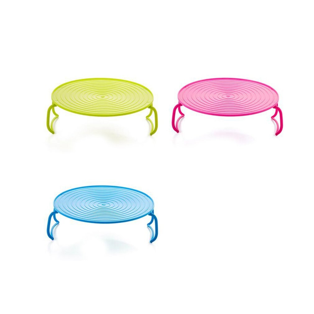 Rosa färg multifunktionell mikrovågsugn uppvärmning skiktad ångbricka rack dubbla lager isoleringsbricka rack grytmatta