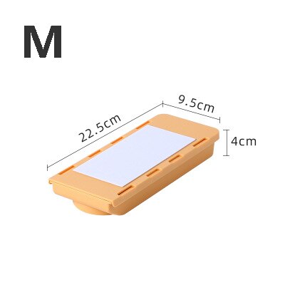 Mini bandeja para lápices cajas cajones de almacenamiento de escritorio ocultos en oficinas y escritorios, bandeja telescópica extensible, cajón de almacenamiento autoadhesivo: M yellow